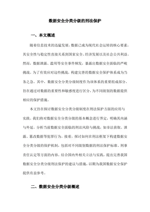 数据安全分类分级的刑法保护
