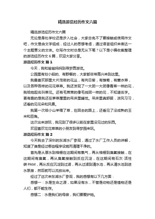 精选游览经历作文六篇