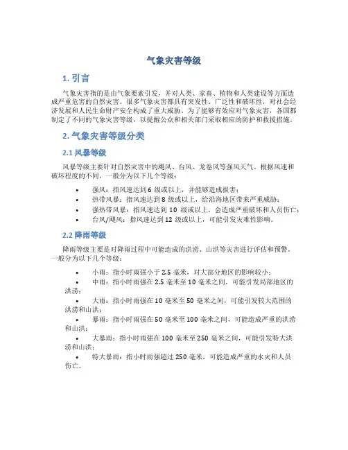 气象灾害等级