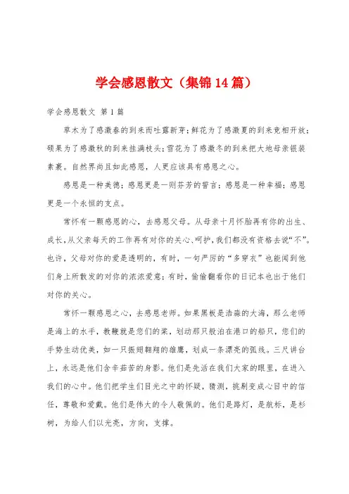 学会感恩散文(集锦14篇)