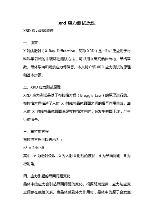 xrd 应力测试原理