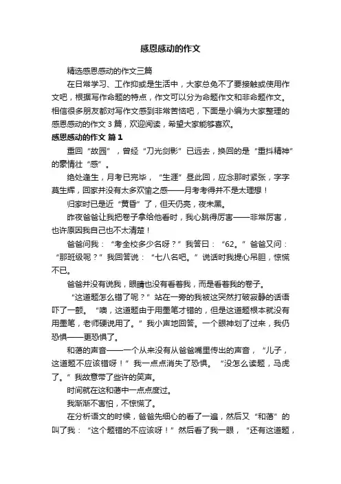 感恩感动的作文