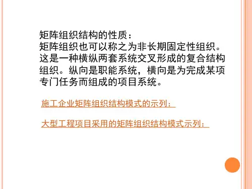 矩阵组织结构的特点及其应用