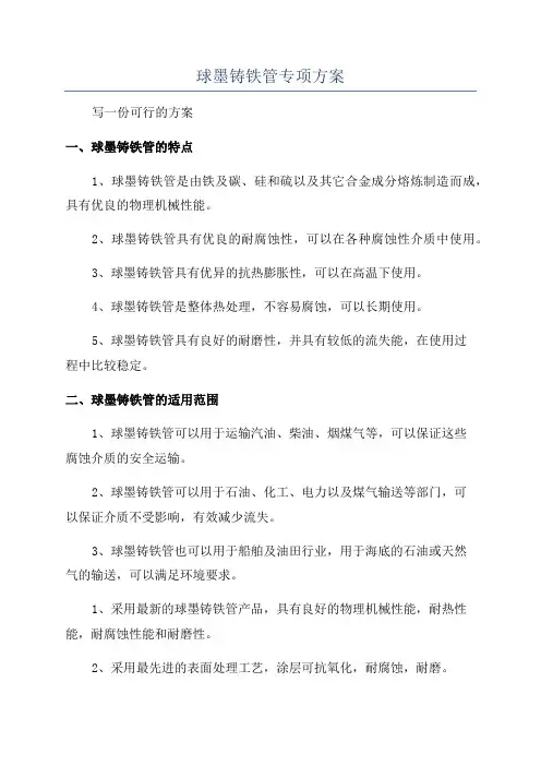 球墨铸铁管专项方案