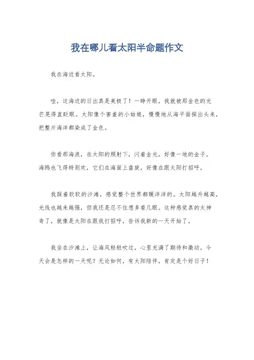 我在哪儿看太阳半命题作文