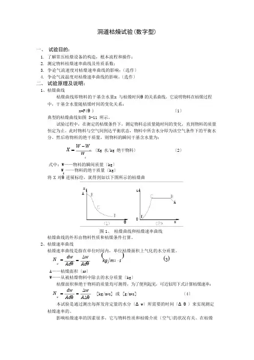 洞道干燥实验(数字型)