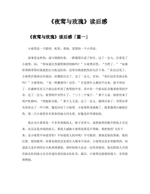 《夜莺与玫瑰》读后感