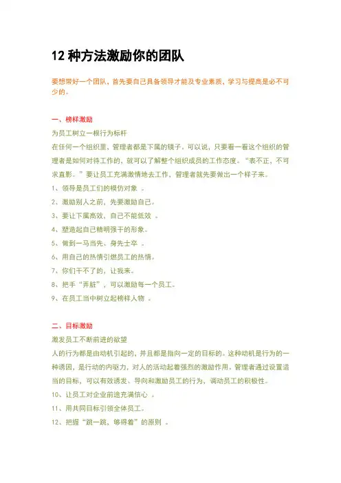 团队激励方案