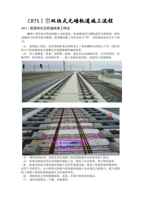 CRTSⅠ型双块式无碴轨道施工流程