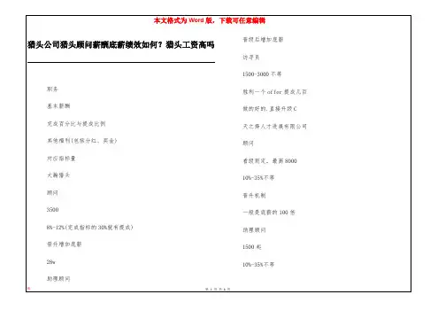 猎头公司猎头顾问薪酬底薪绩效如何？猎头工资高吗