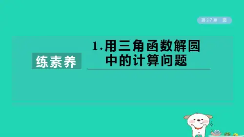 2024春九年级数学下册第27章圆练素养1用三角函数解圆中的计算问题作业课件新版华东师大版