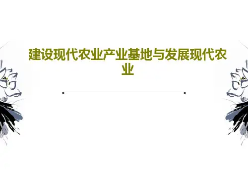 建设现代农业产业基地与发展现代农业41页PPT