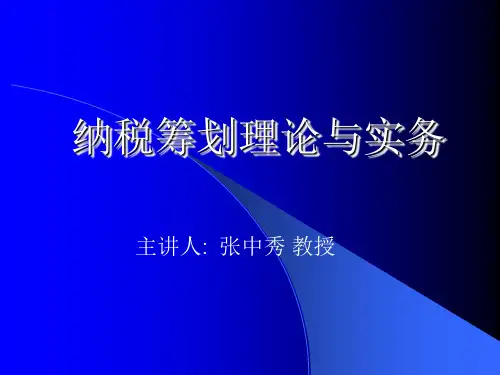 纳税筹划理论与实务精品文档20页