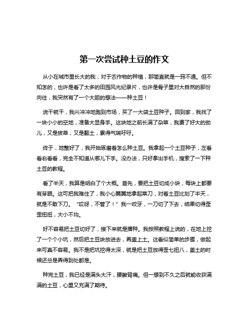 第一次尝试种土豆的作文