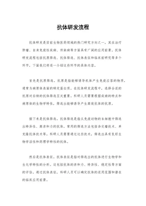 抗体研发流程