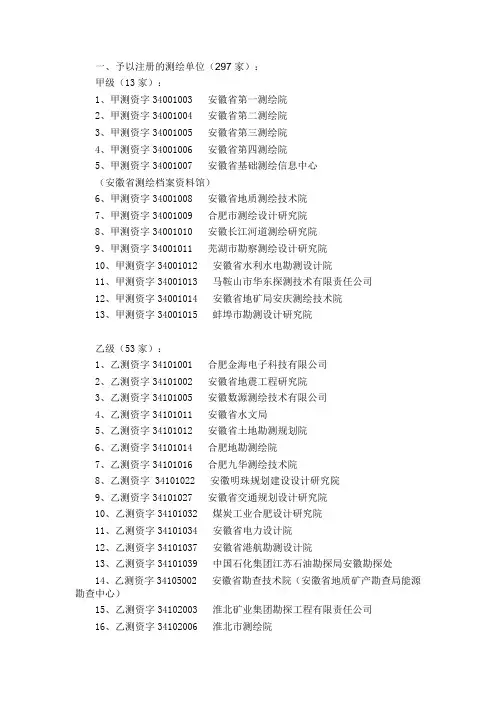 《安徽省测绘资质》