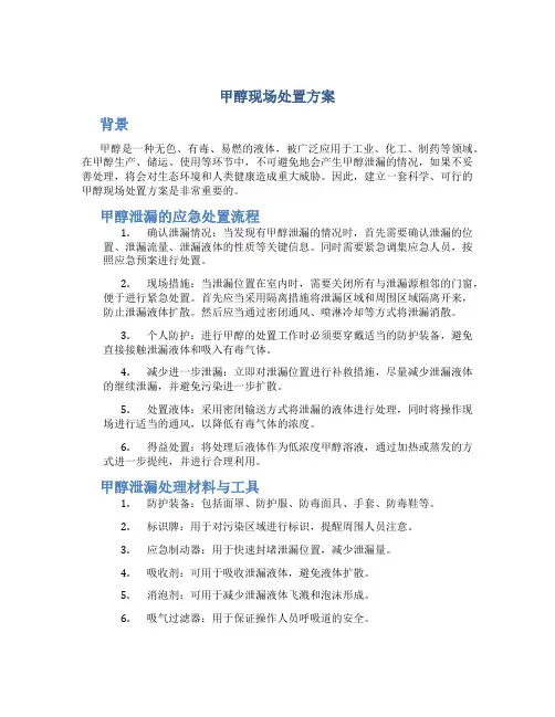 甲醇现场处置方案