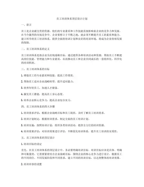 员工培训体系顶层设计计划