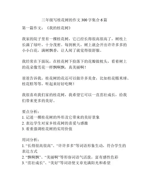 三年级写桂花树的作文300字集合6篇