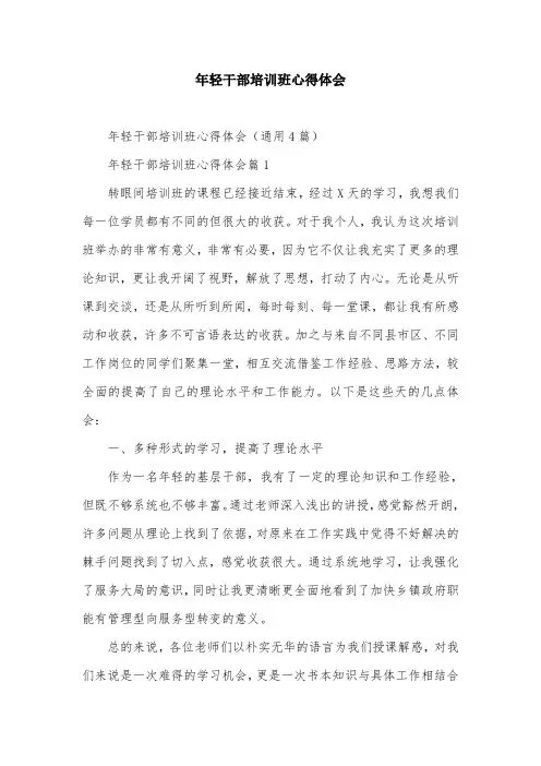 年轻干部培训班心得体会