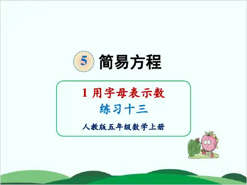 五年级上册数学课件 用字母表示数练习十三 人教版