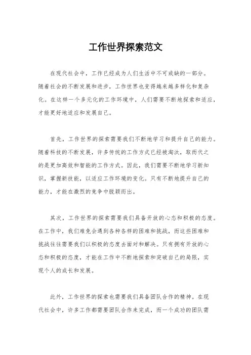 工作世界探索范文