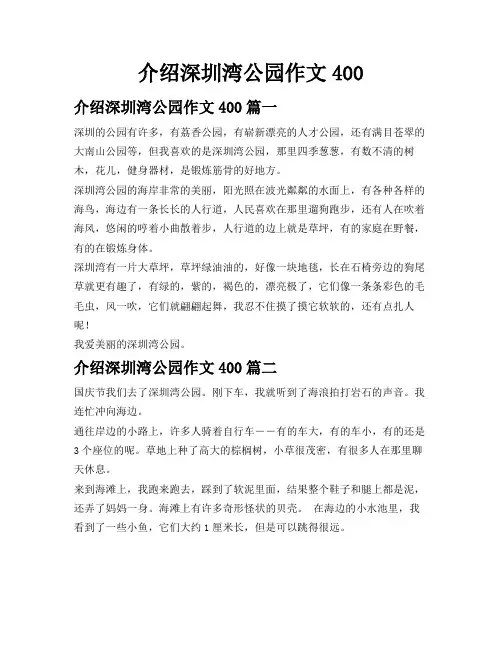 介绍深圳湾公园作文