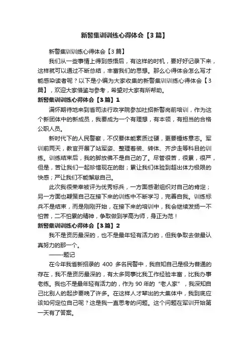 新警集训训练心得体会【3篇】