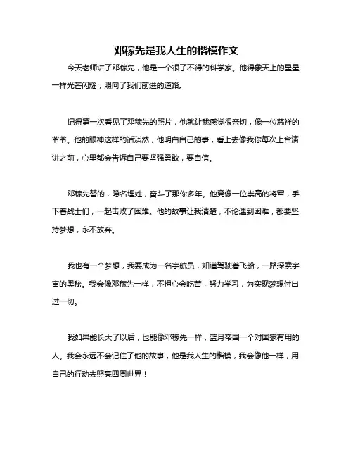 邓稼先是我人生的楷模作文