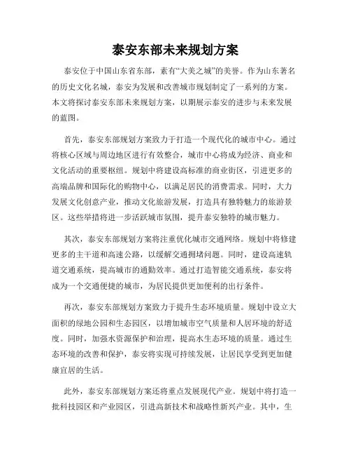 泰安东部未来规划方案