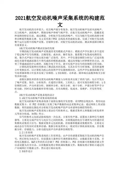 2021航空发动机噪声采集系统的构建范文1