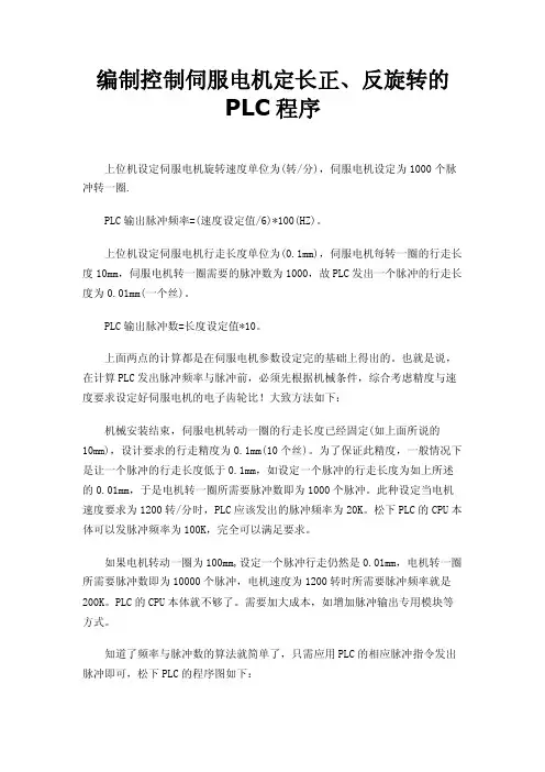 编制控制伺服电机定长正、反旋转的PLC程序