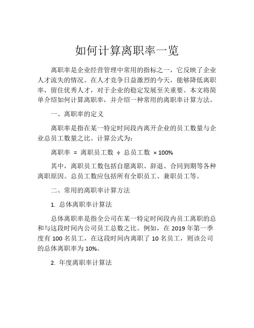 如何计算离职率一览