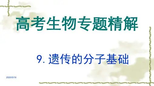 高考生物专题精讲ppt课件(9)遗传的分子基础(共42张)