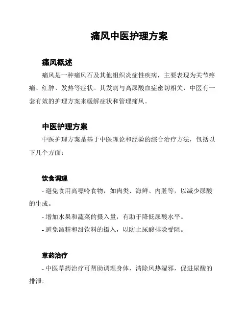 痛风中医护理方案