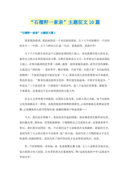“石榴籽一家亲”主题征文10篇