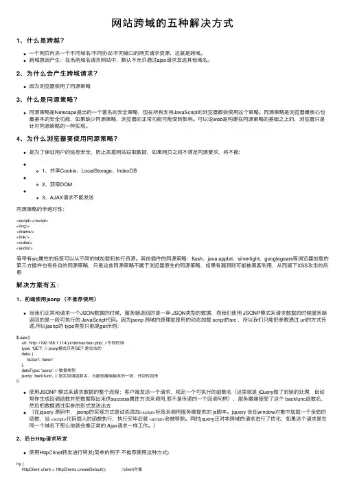 网站跨域的五种解决方式