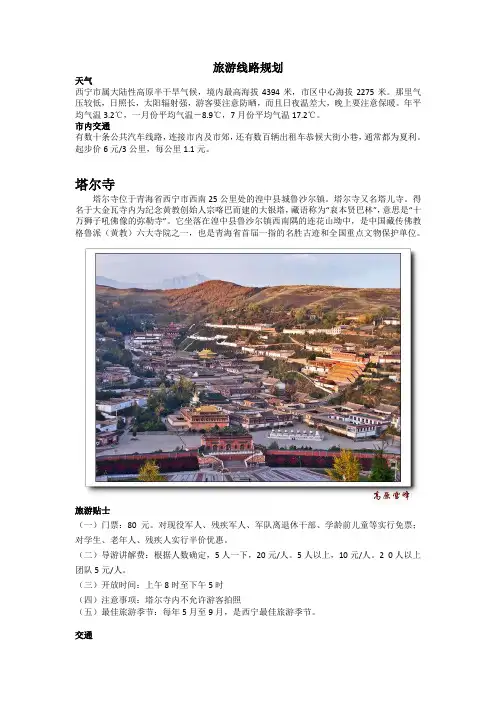 青海省旅游线路规划