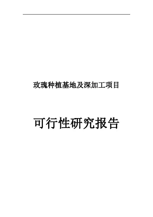 玫瑰种植基地及深加工项目可行性研究报告