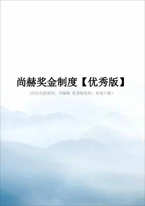 尚赫奖金制度【优秀版】