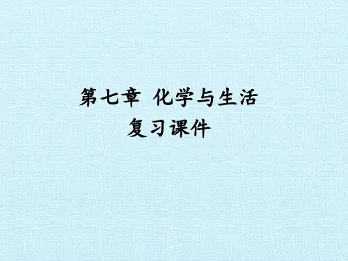 沪教版初中初三九年级上册第二学期化学(试用本)第七章 化学与生活 复习课件