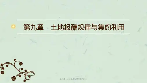 第九章—土地报酬规律与集约利用课件