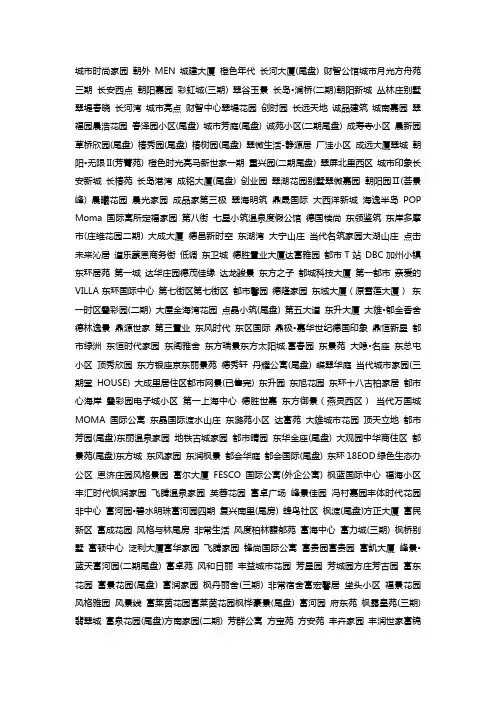 房产名称集锦(500个)