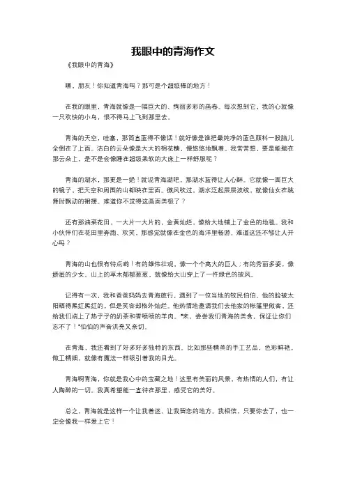 我眼中的青海作文