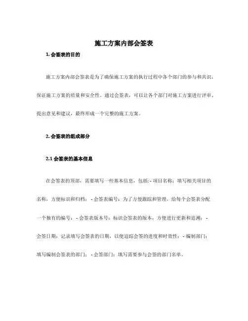 施工方案内部会签表
