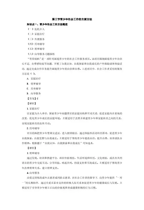 社会工作实务：青少年社会工作(二)