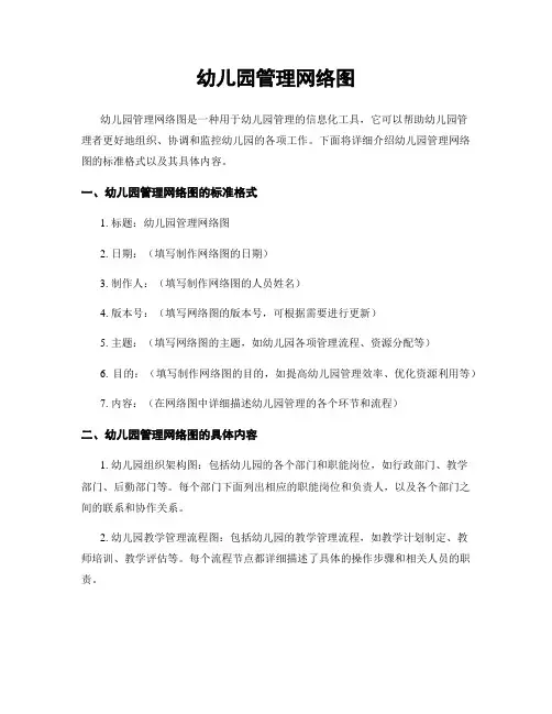幼儿园管理网络图