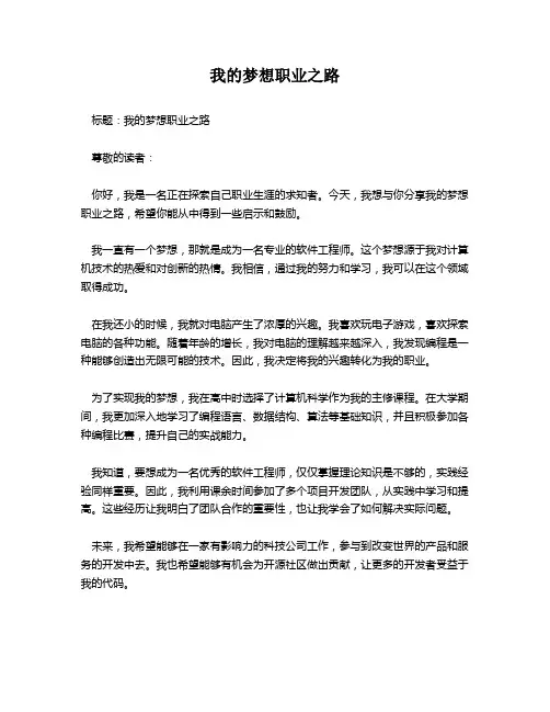 我的梦想职业之路