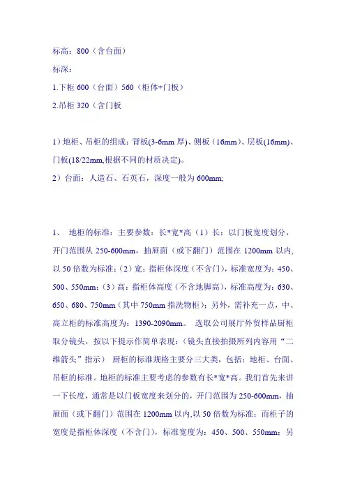 橱柜尺寸