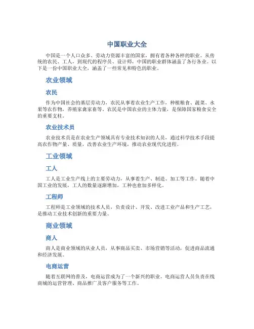 中国职业大全